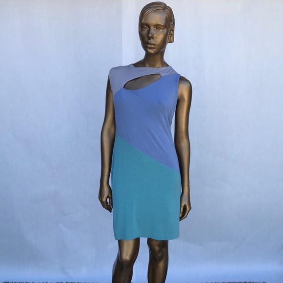 Jersey double layer color block dress - Picture 1 of 5